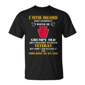 Grumpy Old 28Th Infantry Division Veteran Funny Unisex T-Shirt | Mazezy