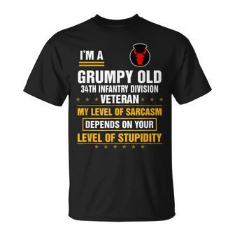 Grumpy Old 34Th Infantry Division Veteran Day Funny Xmas Unisex T-Shirt | Mazezy