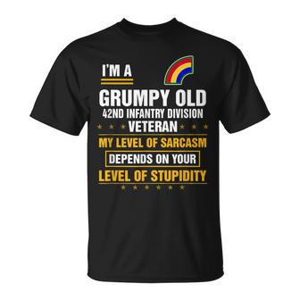 Grumpy Old 42Nd Infantry Division Veteran Soldier Funny Xmas Unisex T-Shirt | Mazezy