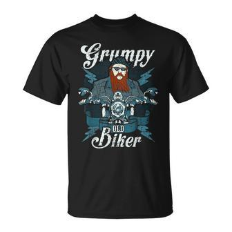 Grumpy Old Biker Gift Men Funny Beard Motorcycle Husband Unisex T-Shirt | Mazezy