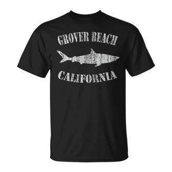 Grunge Grover Beach Ca Shark T-Shirt | Mazezy