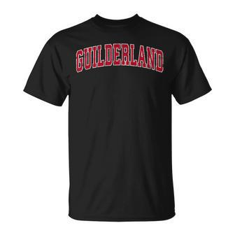 Guilderland New York Ny Vintage Sports Red T-Shirt | Mazezy