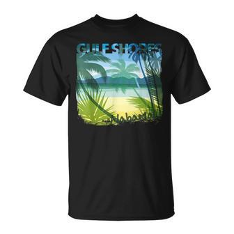 Gulf Shores Alabama Beach Summer Matching Family Palms Tree Summer Funny Gifts Unisex T-Shirt | Mazezy