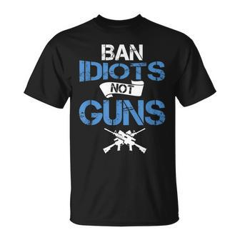 Gun Lover Ban Idiots Not Gun Law Amendment T-Shirt | Mazezy