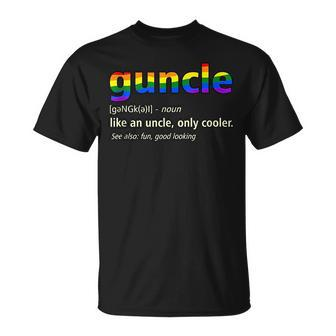 Guncle Definition Gay Lgbtq Pride Month Supporter Graphic Unisex T-Shirt | Mazezy UK