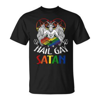 Hail Gay-Satan Lgbt Goth Gay Pride Baphomet Celebrate Lgbt Unisex T-Shirt | Mazezy AU