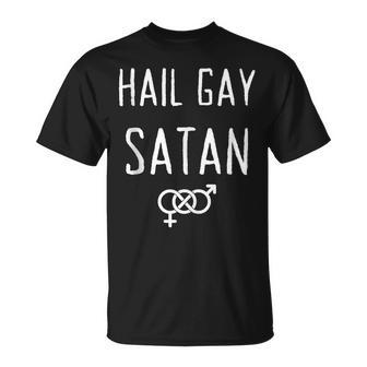 Hail Gay Satan Lgbt Goth Gay Pride Gender Symbols Unisex T-Shirt | Mazezy UK