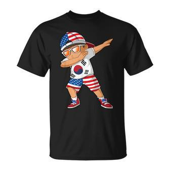 Half American Half South Korean Boy Kid South Korea Flag Unisex T-Shirt - Seseable