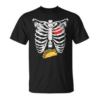 Halloween Dad Skeleton Costume Taco Matching Couple T-Shirt - Seseable
