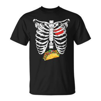 Halloween Dad Skeleton Taco Belly Pregnancy Couple T-Shirt - Thegiftio UK