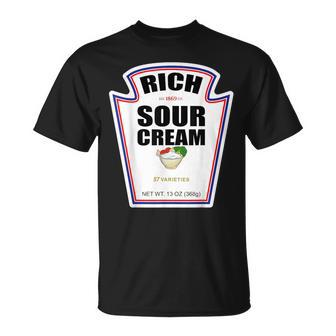 Halloween Matching Costume Rich Sour Cream Bottle Label T-Shirt - Monsterry