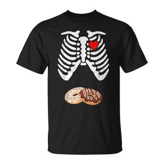 Halloween Pregnancy Dad Donut Baby Pregnant Skeleton Costume Unisex T-Shirt | Mazezy