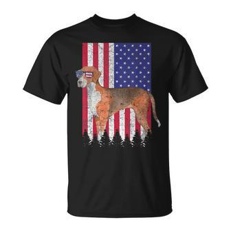 Hamilton Hound Patriotic Dog Usa Pride American Flag Unisex T-Shirt | Mazezy