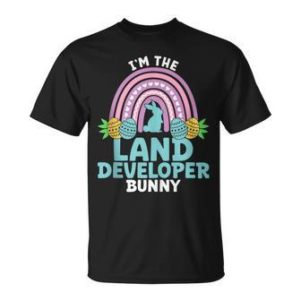 Happy Easter Day I'm The Land Developer Bunny T-Shirt | Mazezy UK