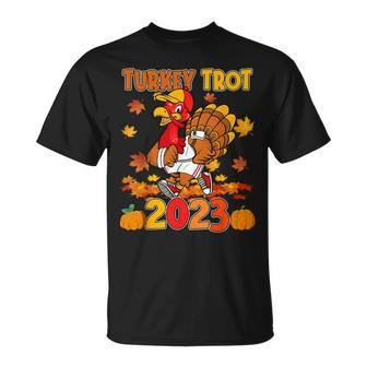 Happy Thanksgiving Day 2023 Pumpkin And Run Cute Turkey Trot T-Shirt - Monsterry