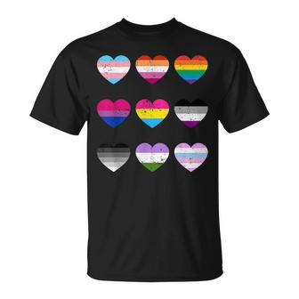 Heart Lgbt Flag Happy Pride Month Transgender Mtf Ftm Gays Unisex T-Shirt - Seseable