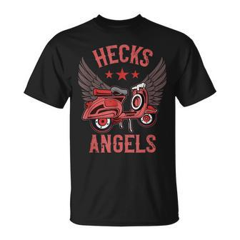 Hecks Angels Scooter Vintage Moped Graphic T-Shirt | Mazezy