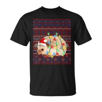 Hedgehog Christmas Lights Ugly Sweater Goat Lover T-Shirt - Monsterry