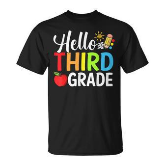 Hello Third Grade Team 3Rd Grade Back To School Teacher Kid Gifts For Teacher Funny Gifts Unisex T-Shirt | Mazezy