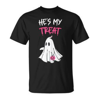 He's My Treat Halloween Costume Adult Matching Couple Lover T-Shirt - Monsterry UK