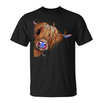 Highland Cow Print Animal Print ' Sugar Lump ' T-Shirt - Monsterry