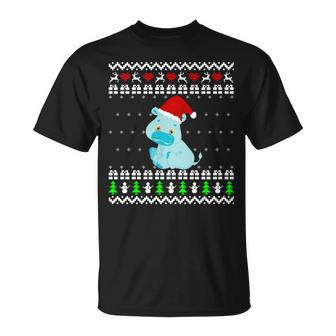 Hippo Ugly Christmas Sweater T-Shirt - Monsterry UK