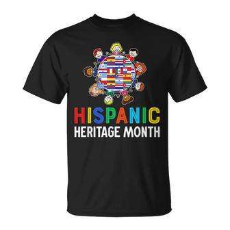 Hispanic Heritage Month Kids Hand Flag Root Latino Unisex T-Shirt | Mazezy