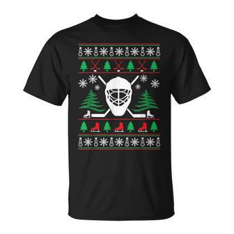 Hockey Ugly Christmas Sweater Hockey T-Shirt - Monsterry UK
