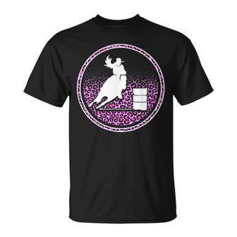 Horse Barrel Racing Leopard Pattern Rodeo Cowgirl Unisex T-Shirt | Mazezy
