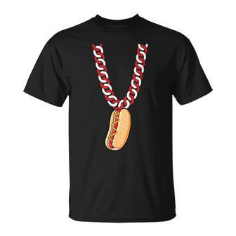 Hot Dog 4Th Of July Funny Necklace Patriotic Food Lover Patriotic Funny Gifts Unisex T-Shirt | Mazezy