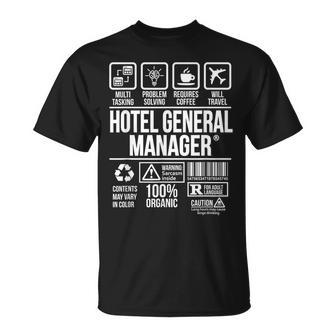 Hotel General Manager Job Profession Dw T-Shirt | Mazezy