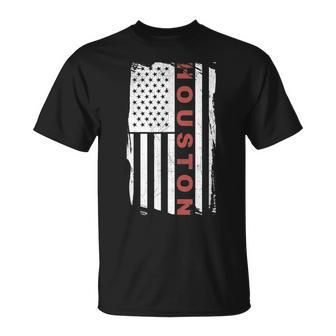 Houston American Flag Vintage - Pride T Unisex T-Shirt | Mazezy