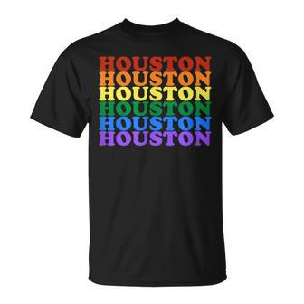 Houston Pride Lgbt Parade Texas Tx Flag Lgbtq Unisex T-Shirt | Mazezy