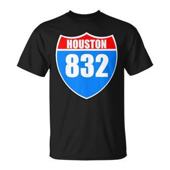 Houston Texas Interstate 45 Pride Represent 832 Area Code T-Shirt | Mazezy