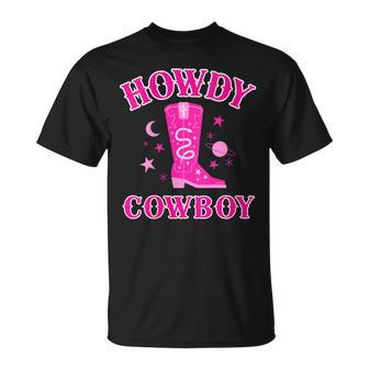 Howdy Rodeo Hot Pink Wild Western Yeehaw Cowgirl Country Gift For Womens Unisex T-Shirt | Mazezy