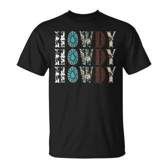 Howdy Rodeo Western Country Cowboy Cowgirl Southern Vintage Unisex T-Shirt | Mazezy