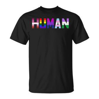 Human Flag Lgbt Gay Pride Month Transgender Ally T Unisex T-Shirt | Mazezy
