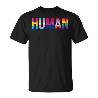 Human Lgbtq Flag Gay Pride Month Transgender Rainbow Lesbian T-shirt - Thegiftio UK