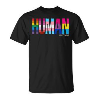 Human Lgbtq Pride Ally Equality Bi Bisexual Trans And Queer Unisex T-Shirt - Seseable