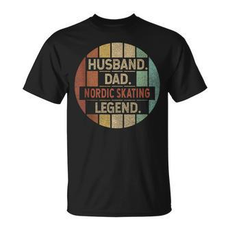 Husband Dad Nordic Skating Legend Vintage T-Shirt | Mazezy