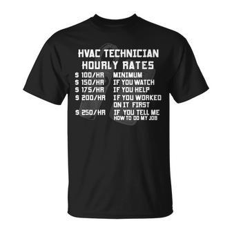 Hvac Tech Hourly Rate Funny Technician Maintenance Job Gifts Unisex T-Shirt | Mazezy