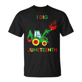 I Dig Junenth Fists Tractor Funny Toddler Boys Unisex T-Shirt | Mazezy