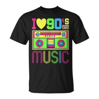 I Love 90S Music 1990S Style Hip Hop Outfit Vintage Nineties 90S Vintage Designs Funny Gifts Unisex T-Shirt | Mazezy