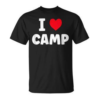 I Love Camp Summer Camp Glamping Unisex T-Shirt | Mazezy