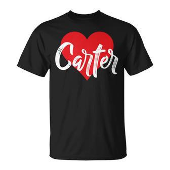 I Love Carter First Name I Heart Named Unisex T-Shirt | Mazezy