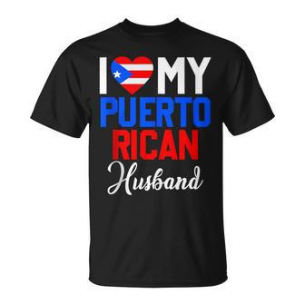 I Love My Puerto Rican Husband Canada Flag Married Couple Gift For Women Unisex T-Shirt | Mazezy