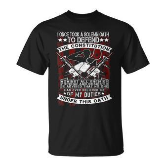 I Once Took A Solemn Oath To Defend The Constitution Gift Unisex T-Shirt | Mazezy