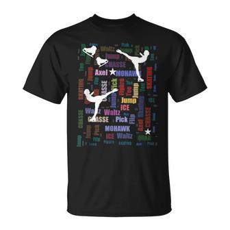 Ice Skating Cute Ice Skater's Typography T T-Shirt | Mazezy