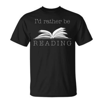 I'd Rather Be Reading T Cute Bookworm T-Shirt | Mazezy