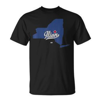 Ilion New York Ny Map T-Shirt | Mazezy